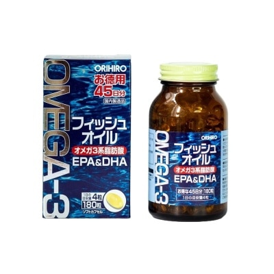 ORIHIRO Viên Uống Dầu Cá Omega 3 Hỗ Trợ Tim Mạch Orihiro 180 viên