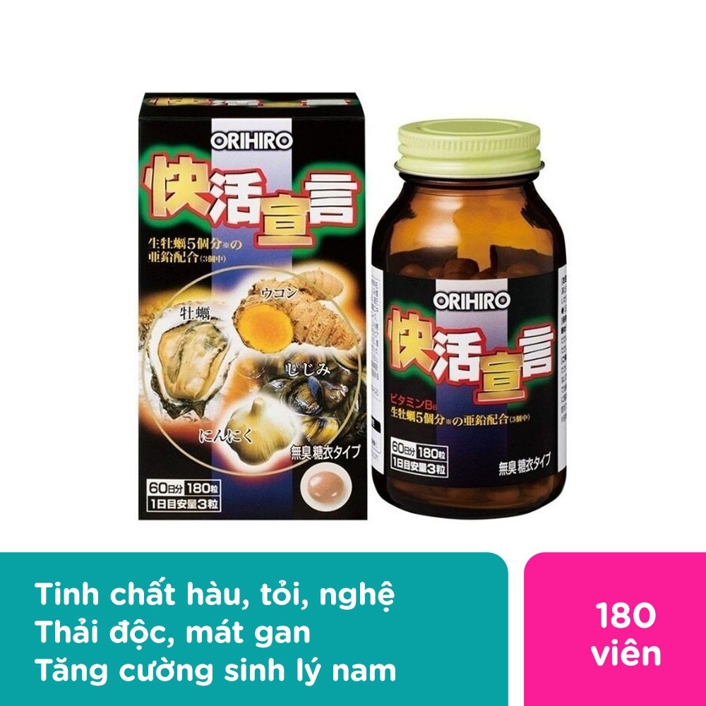 Viên Uống Tinh Chất Hàu Tươi Tỏi Nghệ Orihiro 180viên