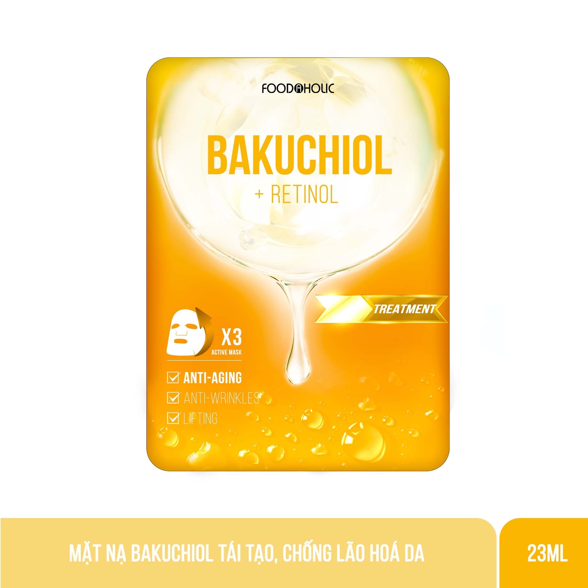 Mặt Nạ Foodaholic Bakuchiol Tái Tạo, Chống Lão Hoá Da Bakuchiol Ample Mask 23ml