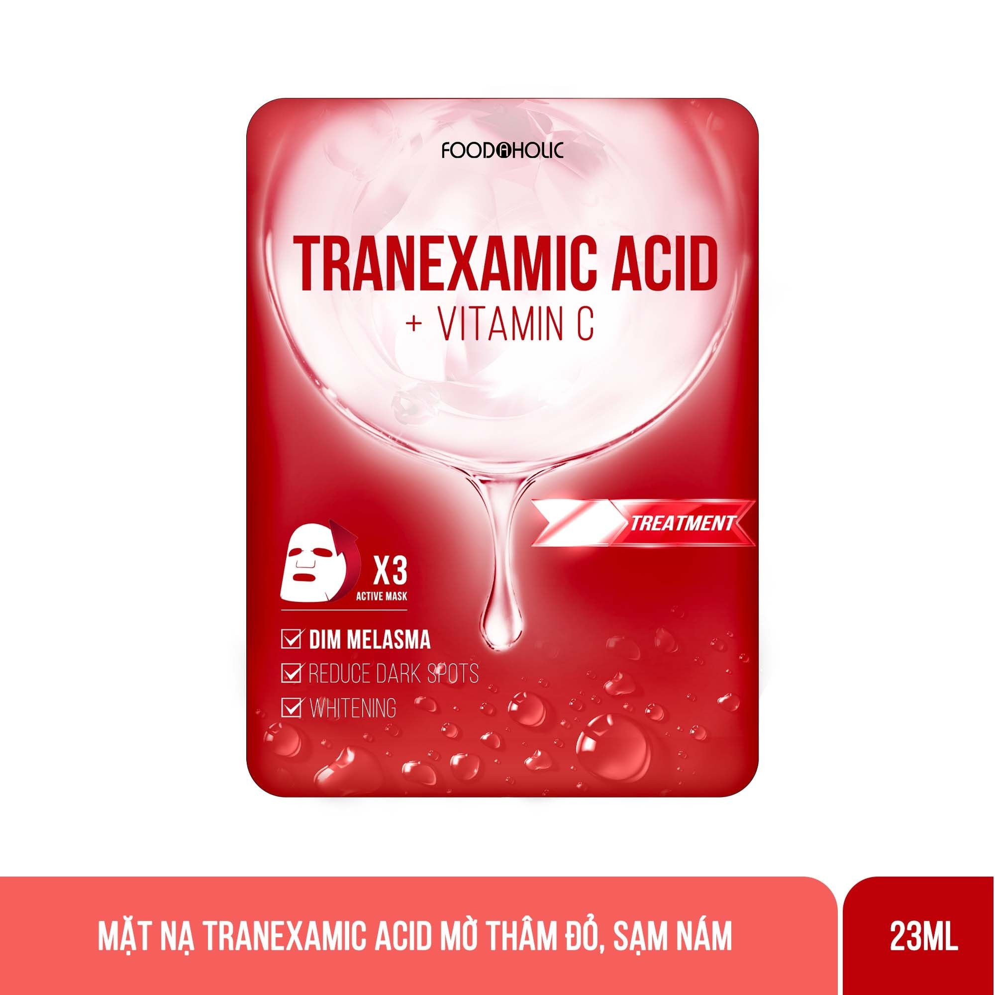 Mặt Nạ Foodaholic Tranexamic Acid Mờ Thâm Đỏ, Sạm Nám Tranexamic Acid Ample Mask 23ml