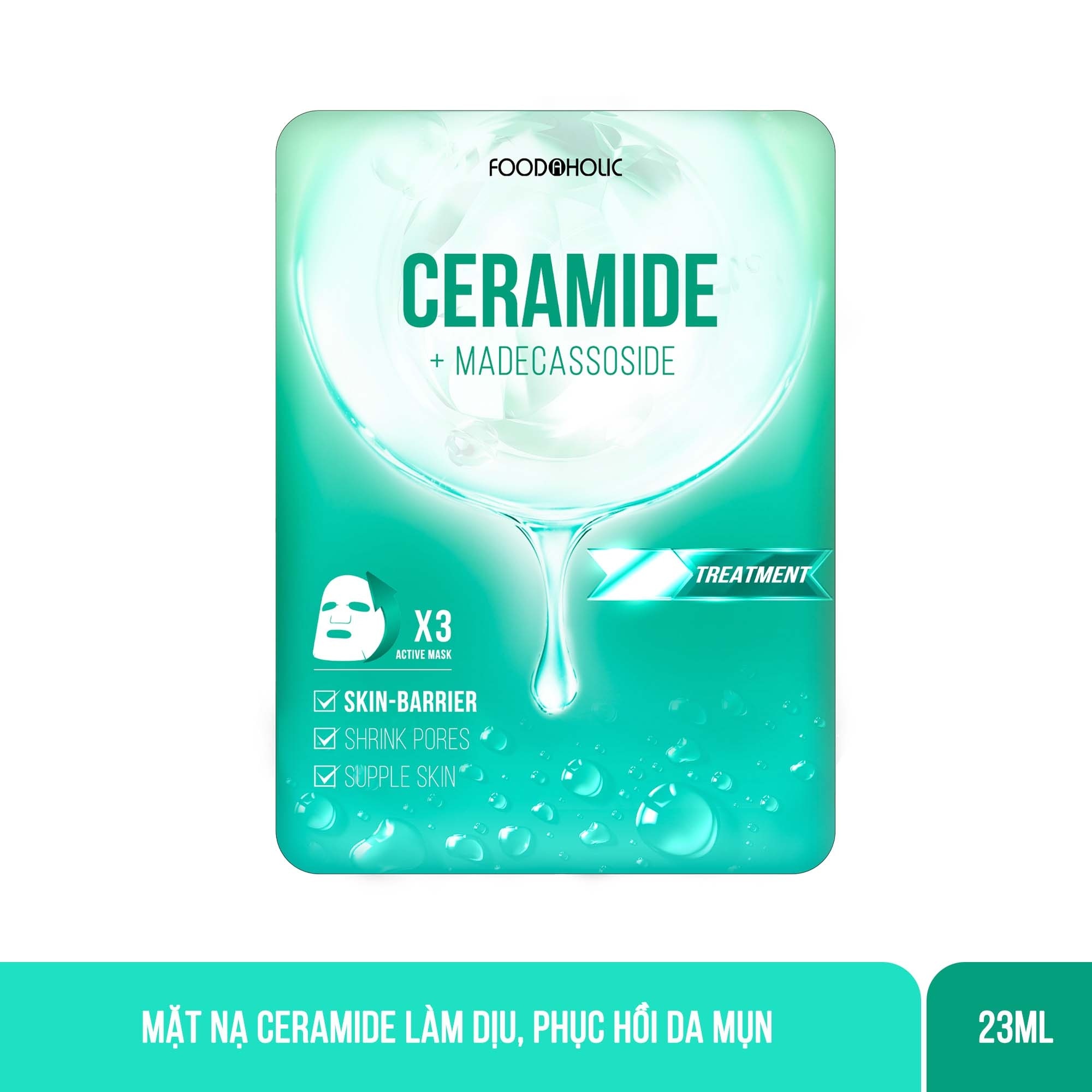 Mặt Nạ Foodaholic Ceramide Làm Dịu, Phục Hồi Da Mụn Ceramide Ample Mask 23ml