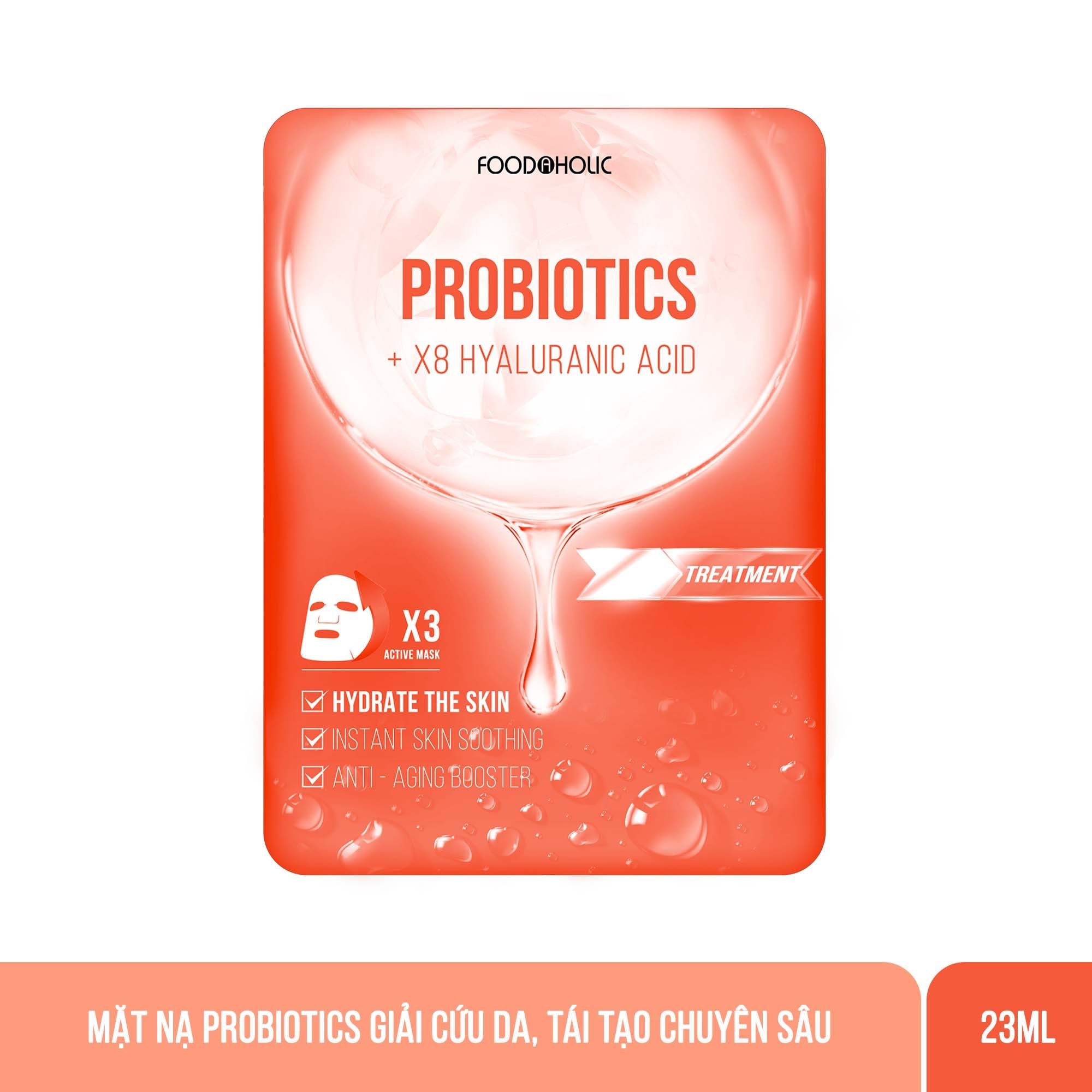 Mặt Nạ Foodaholic Probiotics Giải Cứu Da, Tái Tạo Chuyên Sâu Probiotics Ample Mask 23ml