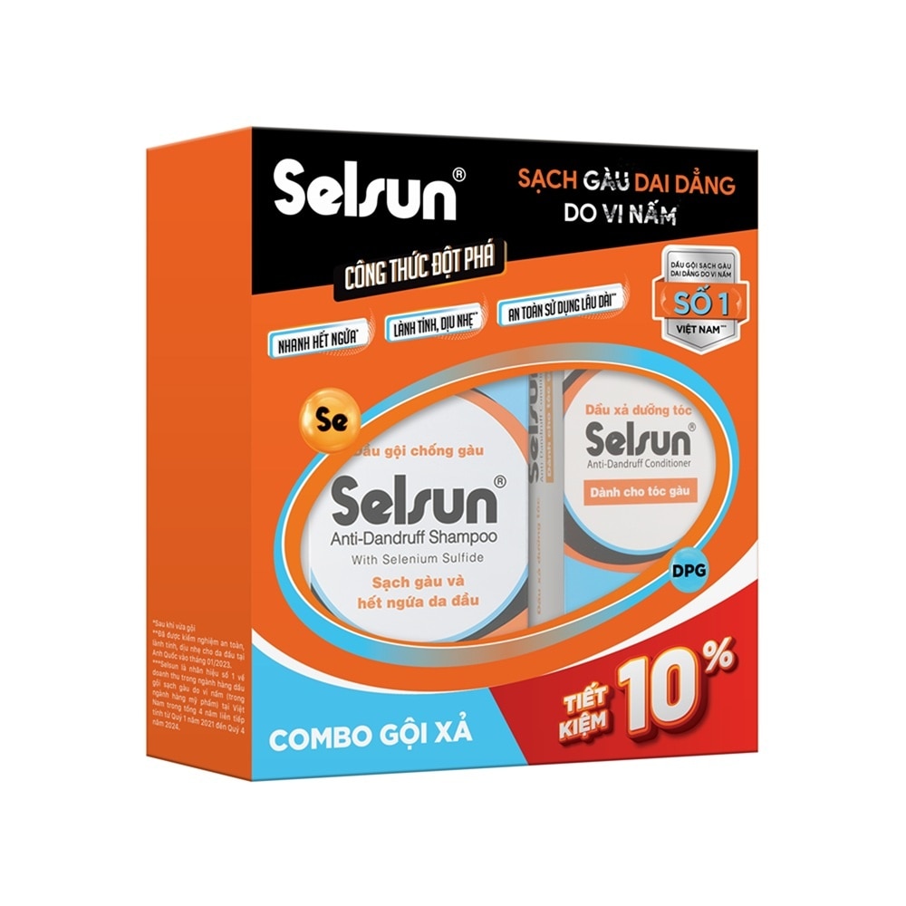 Combo Selsun Sạch Gàu (Dầu Gội 100ml + Dầu Xả 100ml)