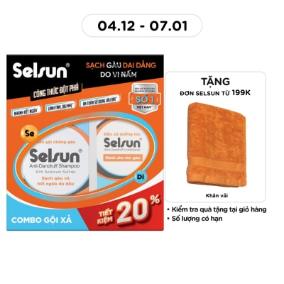SELSUN Combo Selsun Sạch Gàu (Dầu Gội 100ml + Dầu Xả 100ml)
