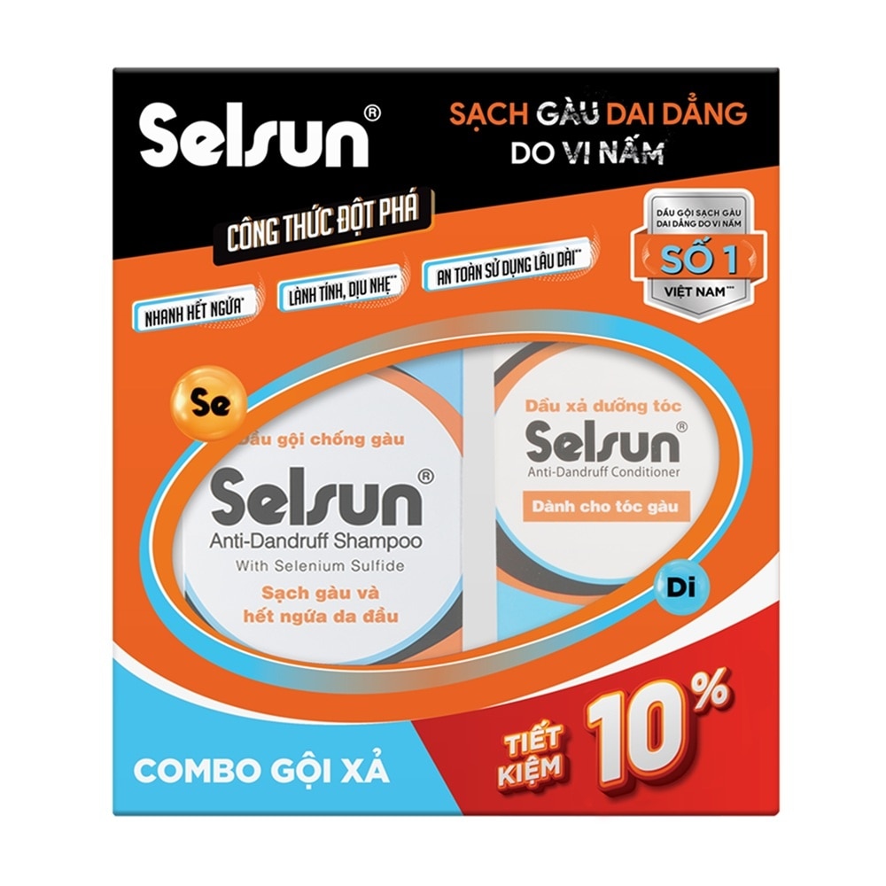Combo Selsun Sạch Gàu (Dầu Gội 100ml + Dầu Xả 100ml)
