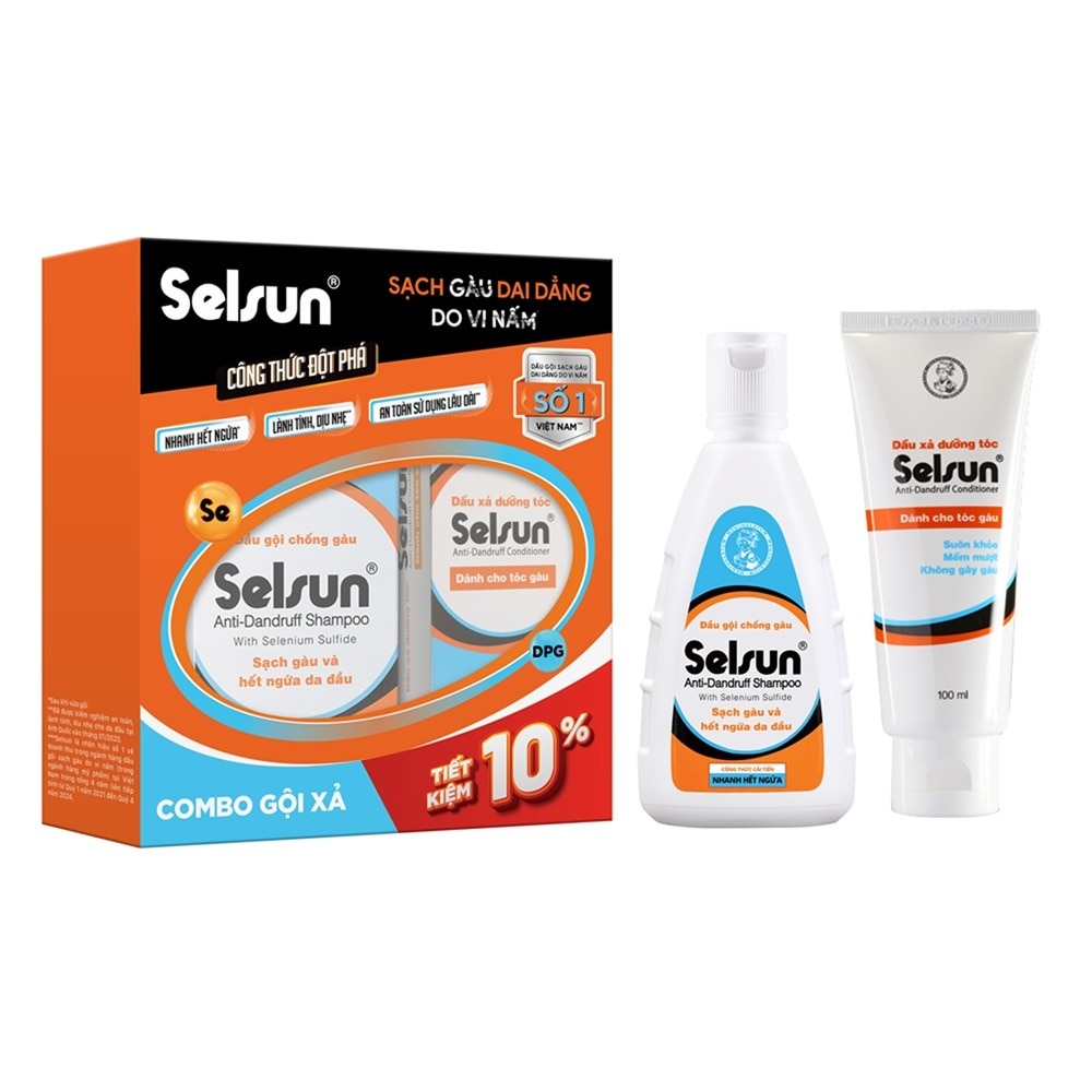 Combo Selsun Sạch Gàu (Dầu Gội 100ml + Dầu Xả 100ml)