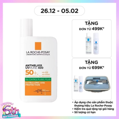 LA ROCHE POSAY Sữa Chống Nắng La Roche-Posay Dành Cho Da Dầu Mụn Anthelios UVMUNE 400 Oil Control Fluid 50ml