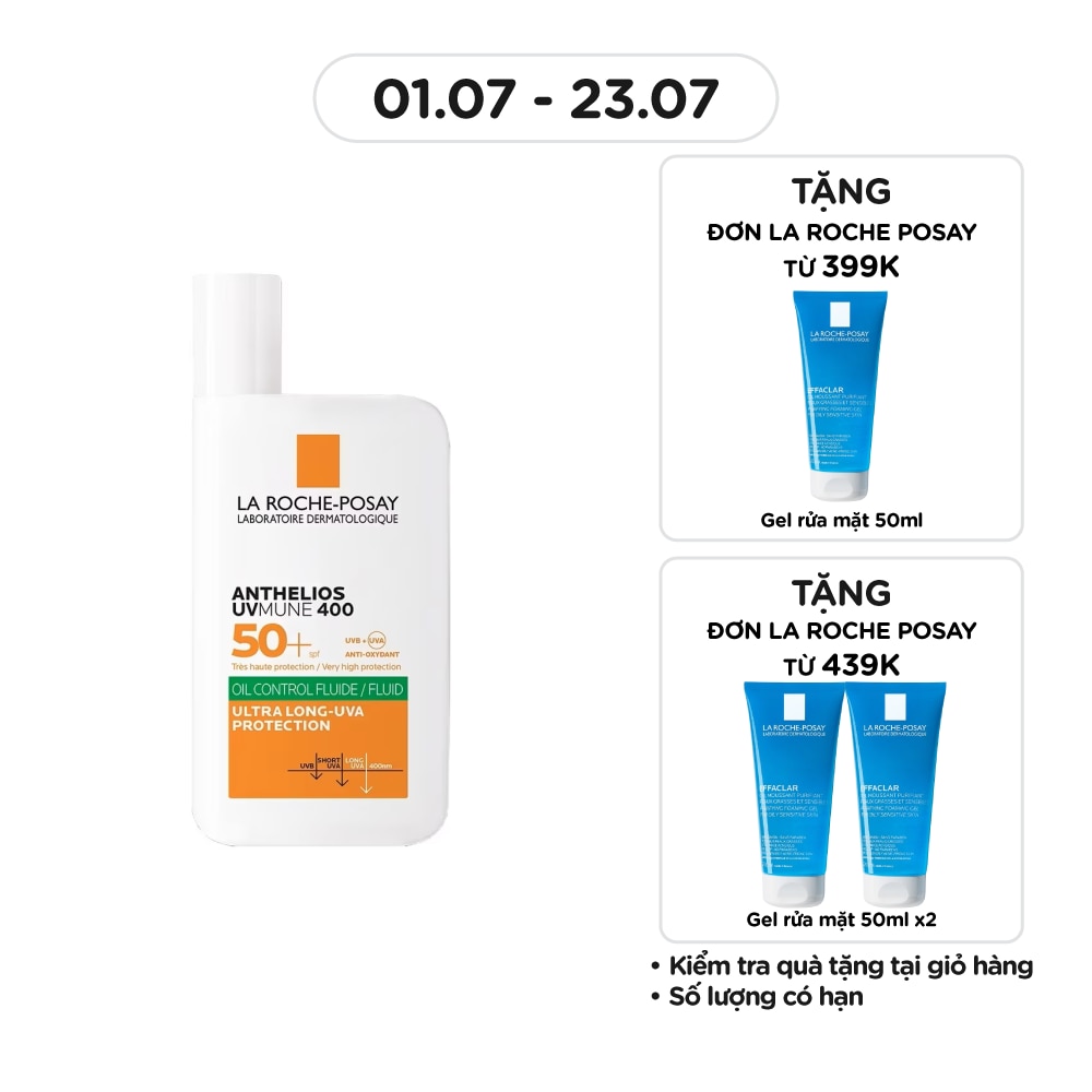Sữa Chống Nắng La Roche-Posay Dành Cho Da Dầu Mụn Anthelios UVMUNE 400 Oil Control Fluid 50ml