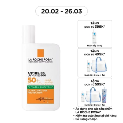 LA ROCHE POSAY Sữa Chống Nắng La Roche-Posay Dành Cho Da Dầu Mụn Anthelios UVMUNE 400 Oil Control Fluid 50ml