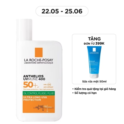 LA ROCHE POSAY Sữa Chống Nắng La Roche-Posay Dành Cho Da Dầu Mụn Anthelios UVMUNE 400 Oil Control Fluid 50ml