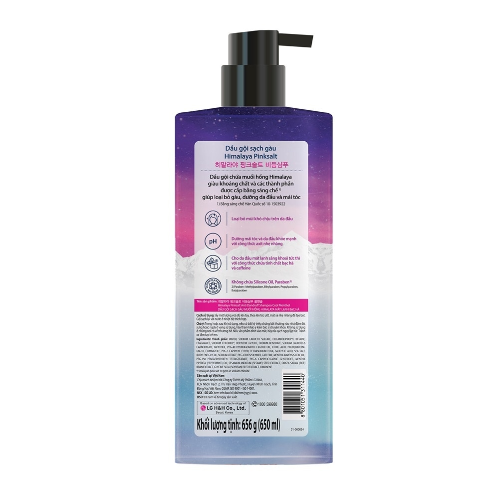 Pinksalt Anti Dandruff Shampoo Cool Menthol 650ml