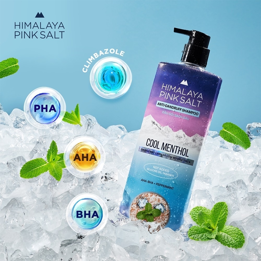 Dầu Gội Sạch Gàu Muối Hồng Himalaya Mát Lạnh Bạc Hà Cool Menthol 650ml