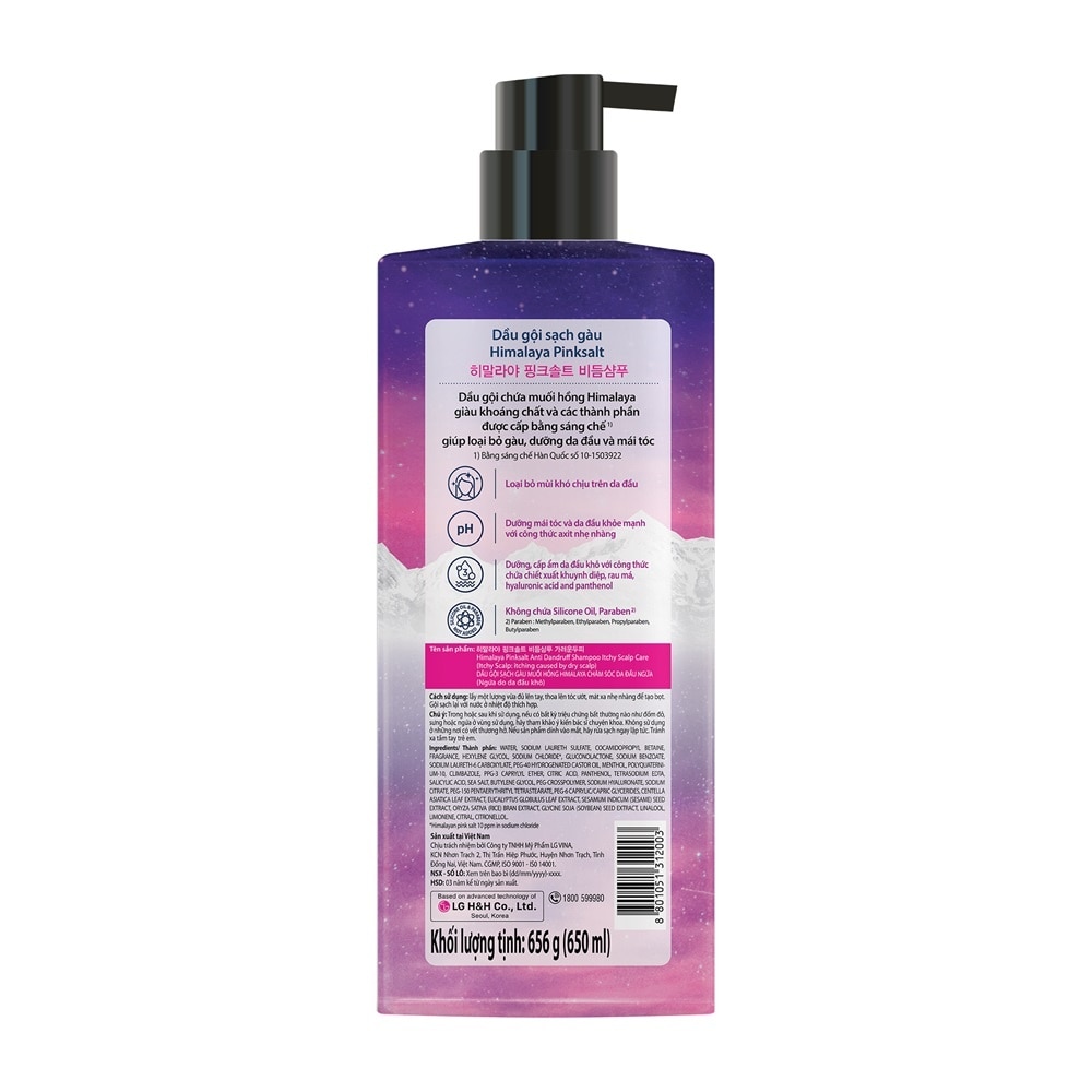 Pinksalt Anti Dandruff Shampoo Itchy Scalp Care 650ml