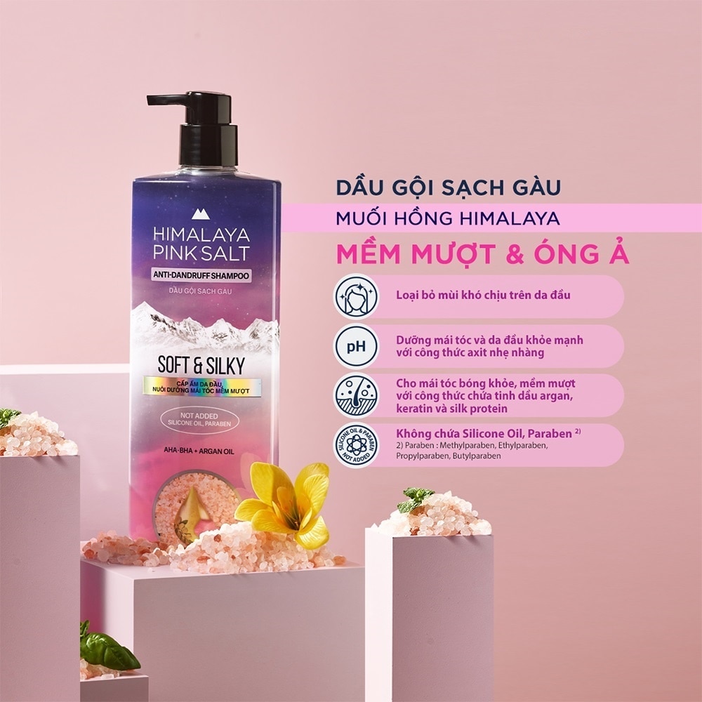 Pinksalt Anti Dandruff Shampoo Soft and Silky 650ml