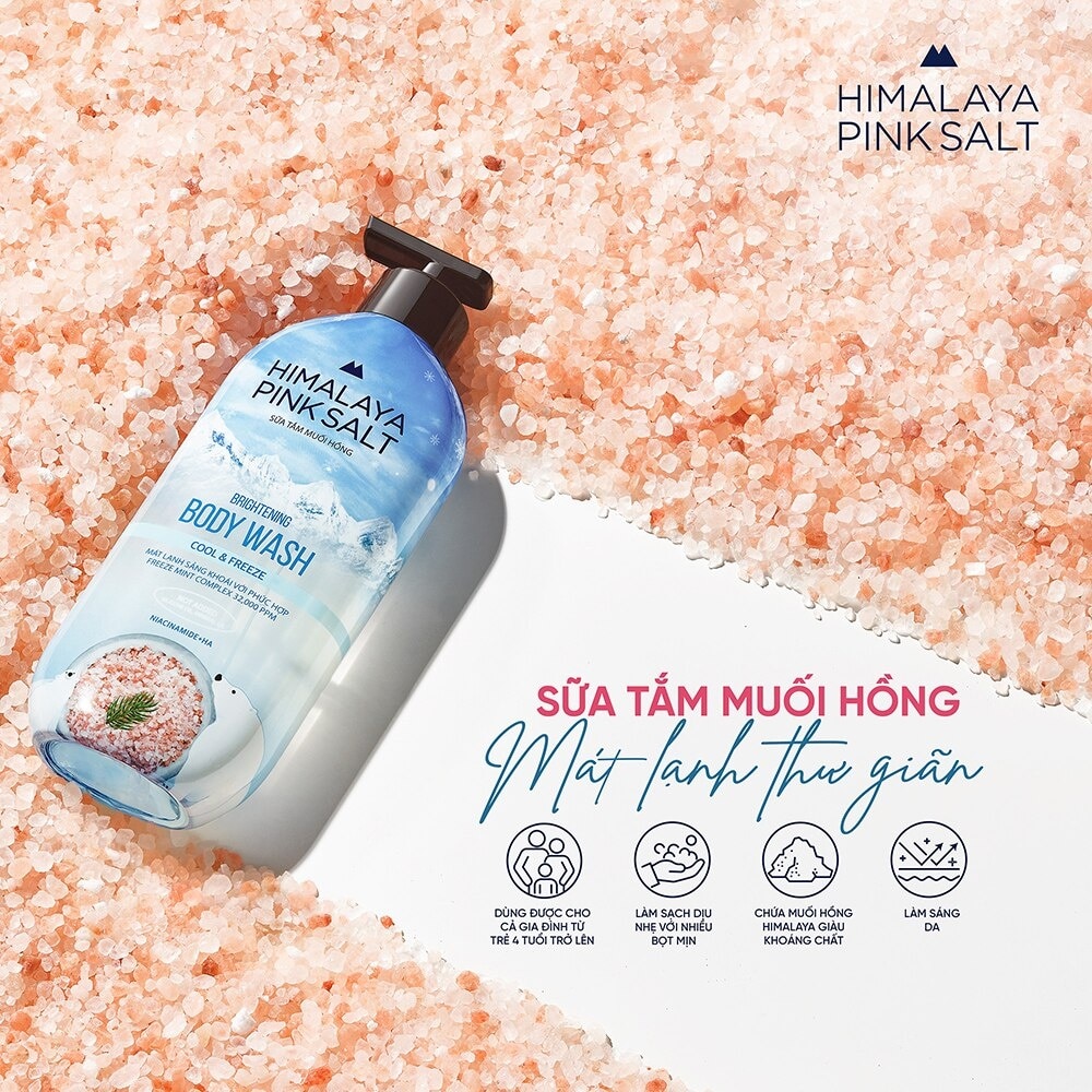 Sữa Tắm Muối Hồng Himalaya Mát Lạnh Thư Giãn Cool and Freeze 500g