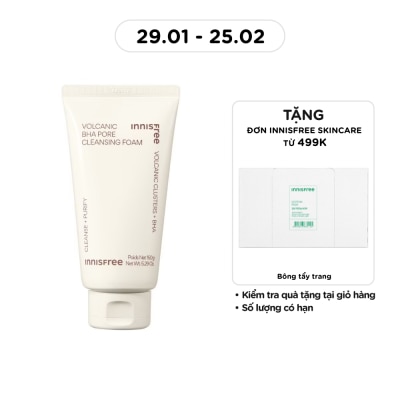 INNISFREE Sữa Rửa Mặt innisfree Se Khít Lỗ Chân Lông Volcanic Pore BHA Cleansing Foam 150g