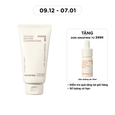 INNISFREE Sữa Rửa Mặt innisfree Se Khít Lỗ Chân Lông Volcanic Pore BHA Cleansing Foam 150g