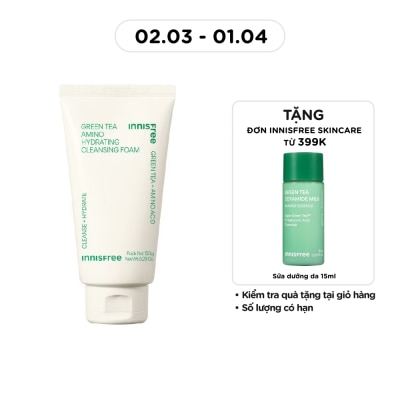INNISFREE Sữa Rửa Mặt Dưỡng Ẩm innisfree Green Tea Amino Cleansing Foam 150g