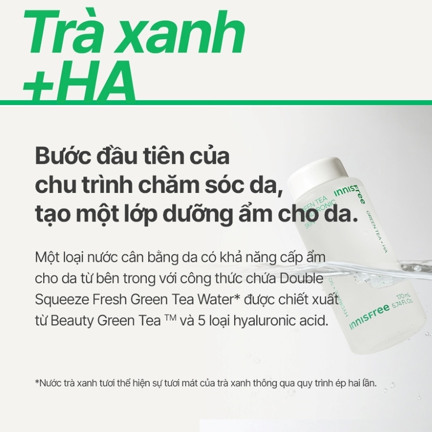 Nước Cân Bằng innisfree Green Tea Seed Hyaluronic Skin 170ml