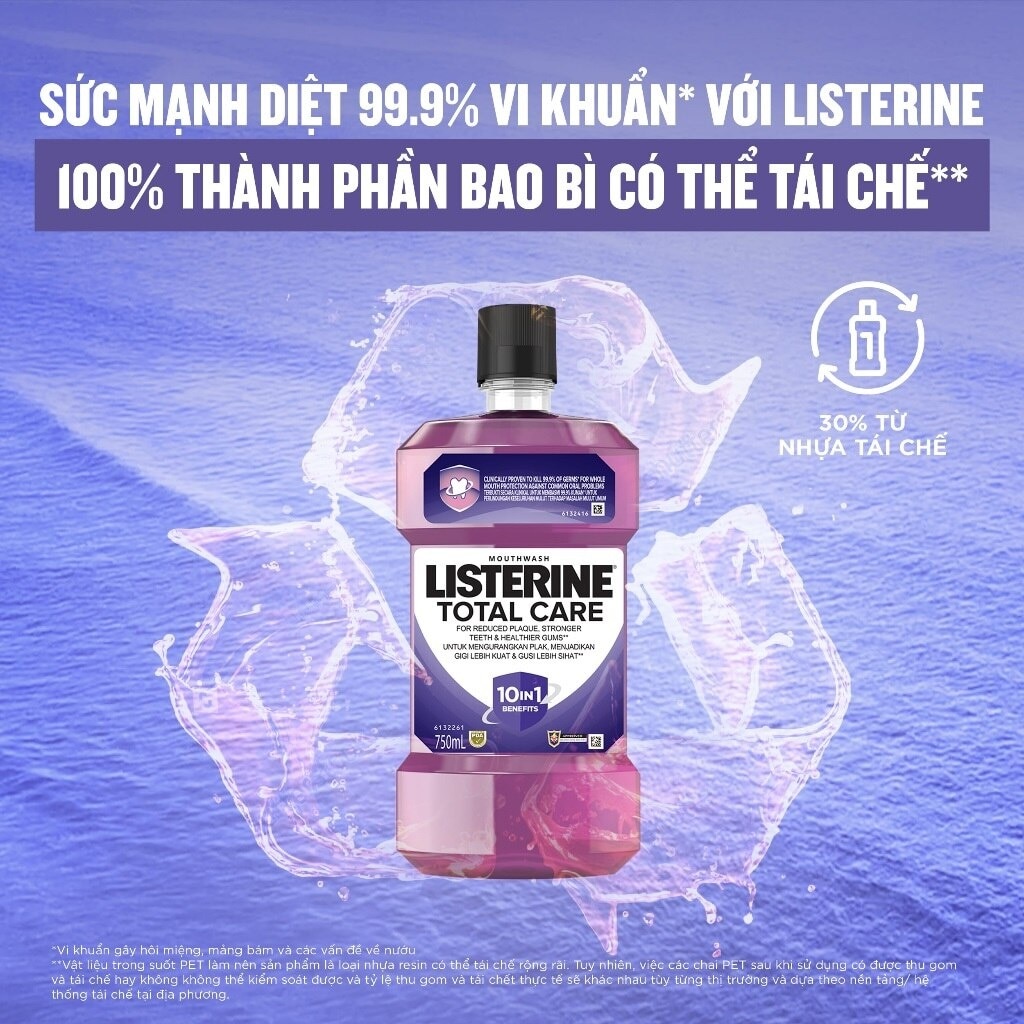 Nước Súc Miệng Listerine Total Care Mouthwash 750ml