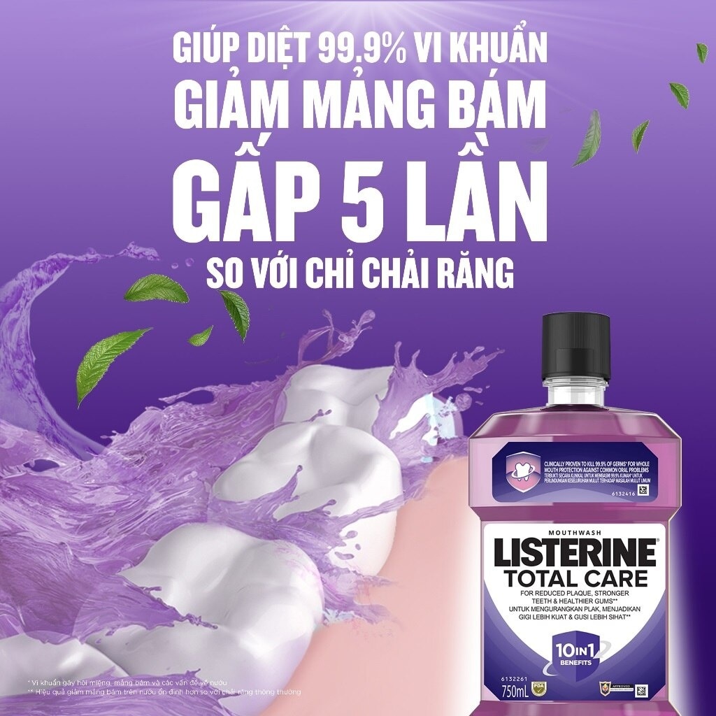 Nước Súc Miệng Listerine Total Care Mouthwash 750ml