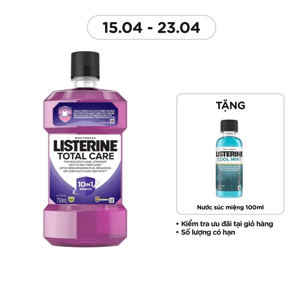 Nước Súc Miệng Listerine Total Care Mouthwash 750ml