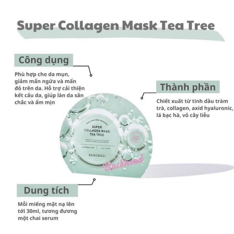 Mặt Nạ Banobagi Super Collagen Mask Tea Tree 30g