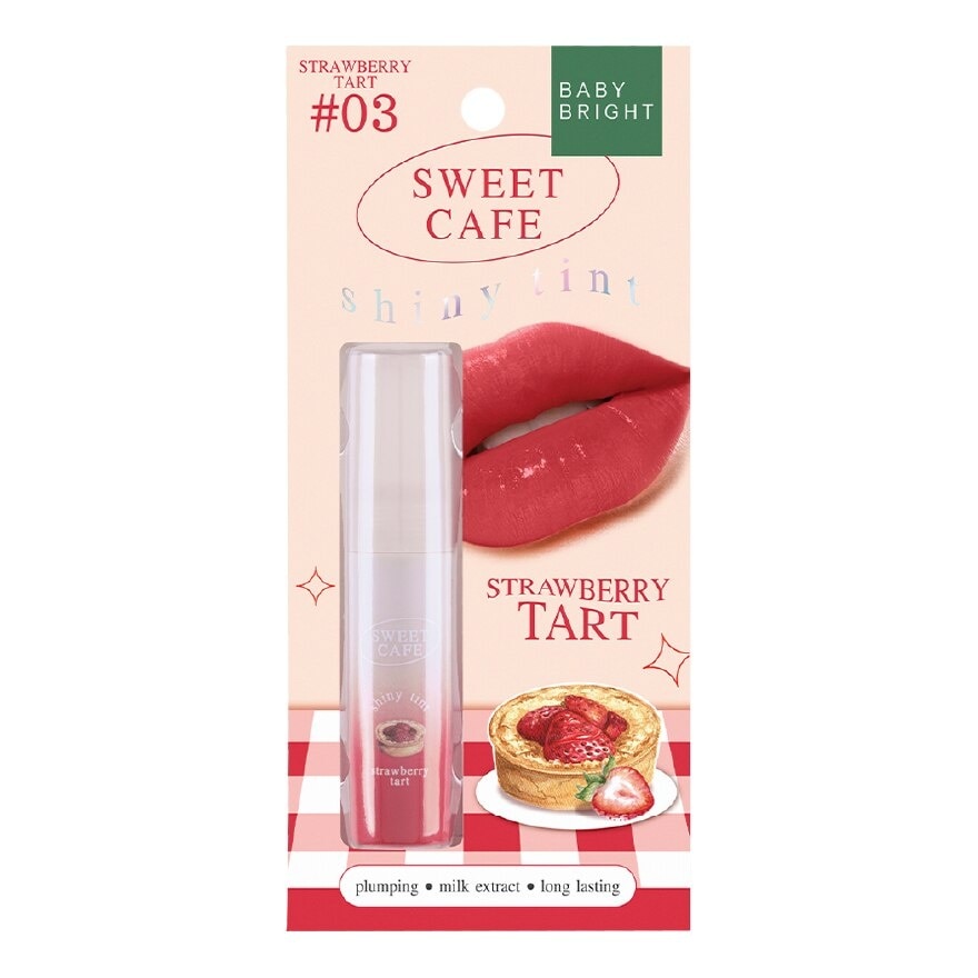 Son Kem Bóng Baby Bright Sweet Cafe Shiny Tint 2.8g .#03 Strawberry Tart