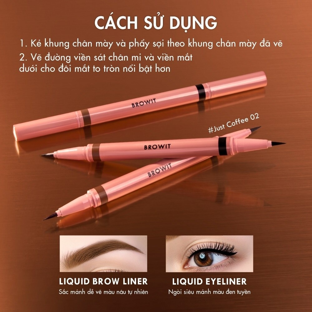 Duo Brow And Eyeliner 0.35ml + 0.2ml .#Just Coffee 02