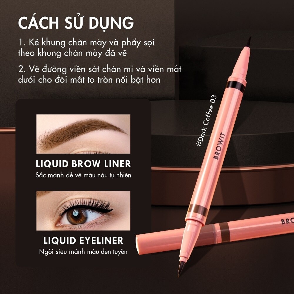 Duo Brow And Eyeliner 0.35ml + 0.2ml .#Dark Coffee 03