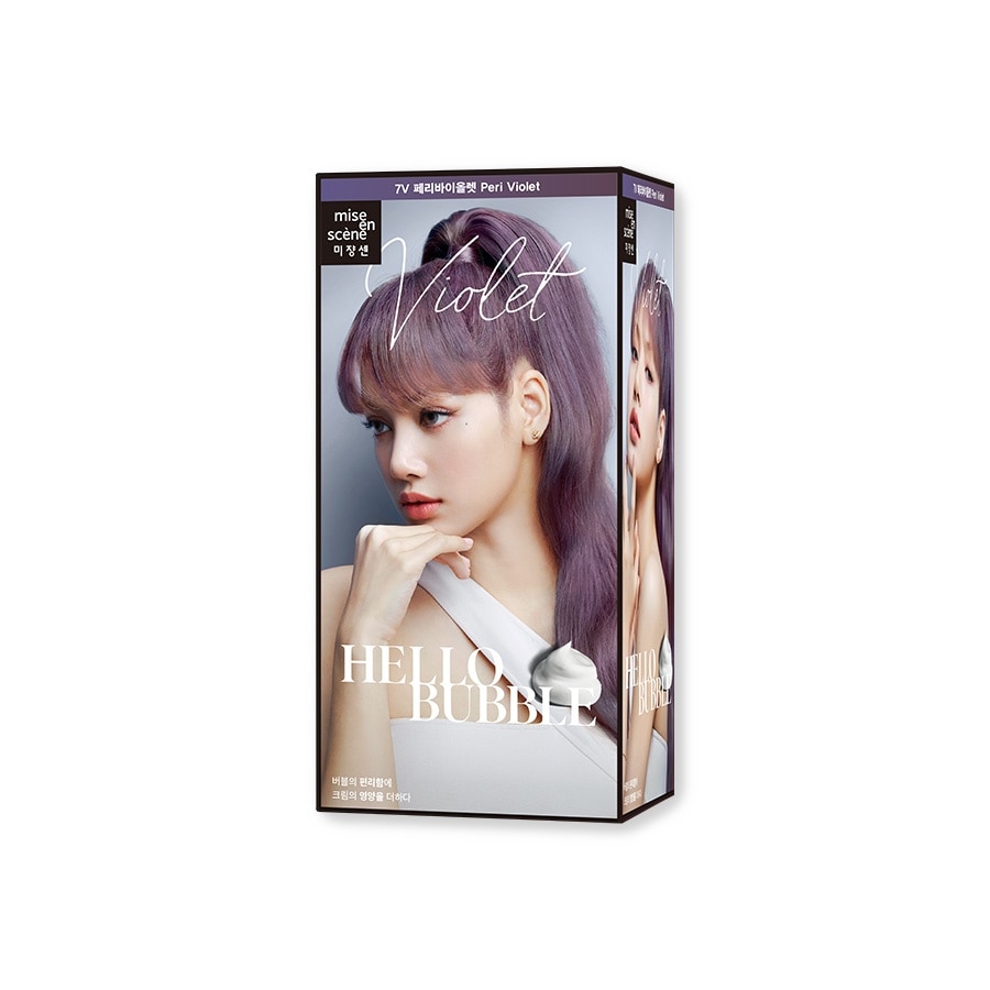 Bọt Kem Nhuộm Tóc mise en scène Hello Bubble 125g .#7V Peri Violet