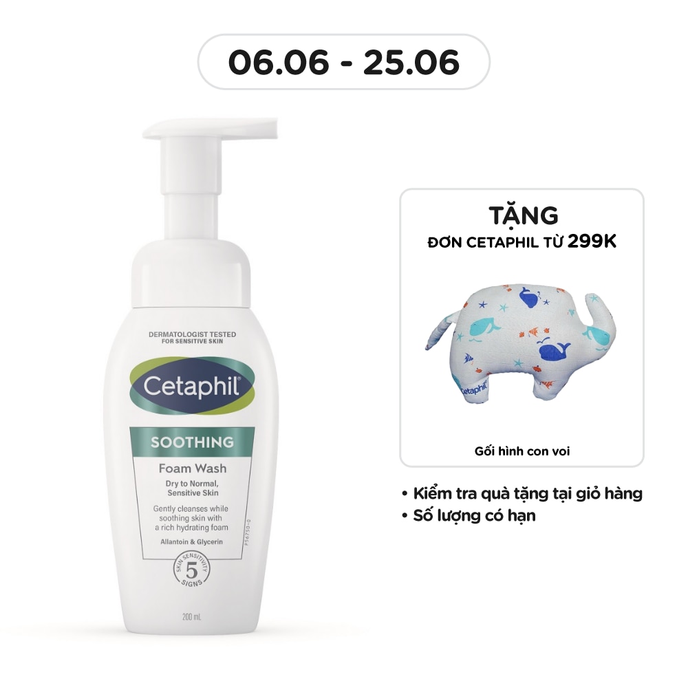 Sữa Rửa Mặt Dạng Bọt Siêu Mịn Làm Dịu Da Nhạy Cảm Cetaphil Soothing Foam Wash 200ml