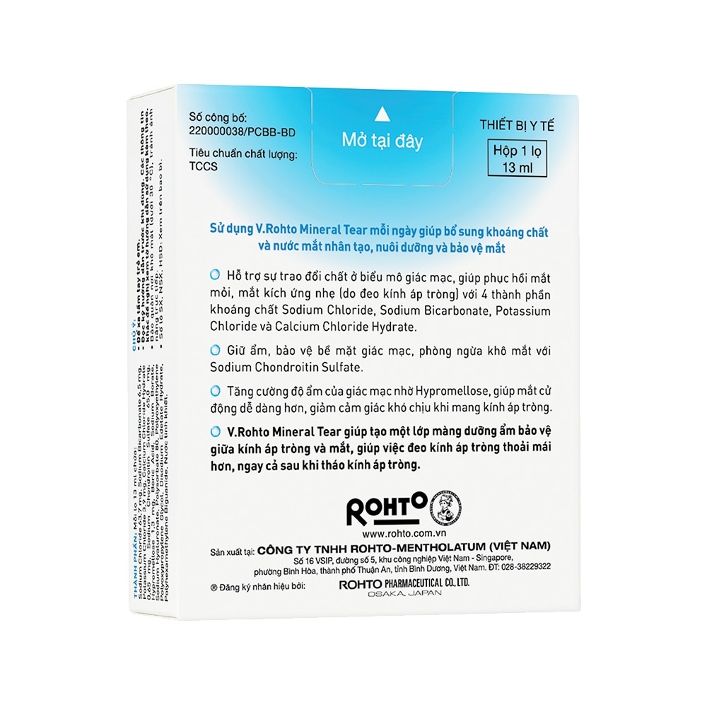 Dung dịch nhỏ mắt V.Rohto Mineral Tear 13ml