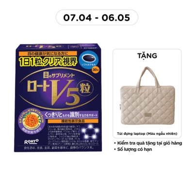 ROHTO - Thực Phẩm Bảo Vệ Sức Khỏe Rohto V5 Bổ Mắt 12.57g 30 Viên
