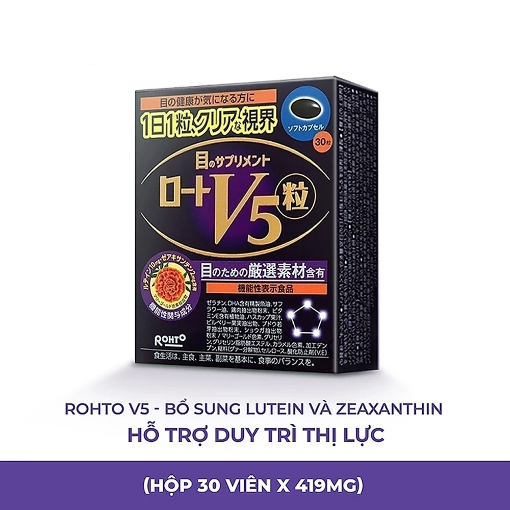 Thực Phẩm Bảo Vệ Sức Khỏe Rohto V5 Bổ Mắt 12.57g 30 Viên