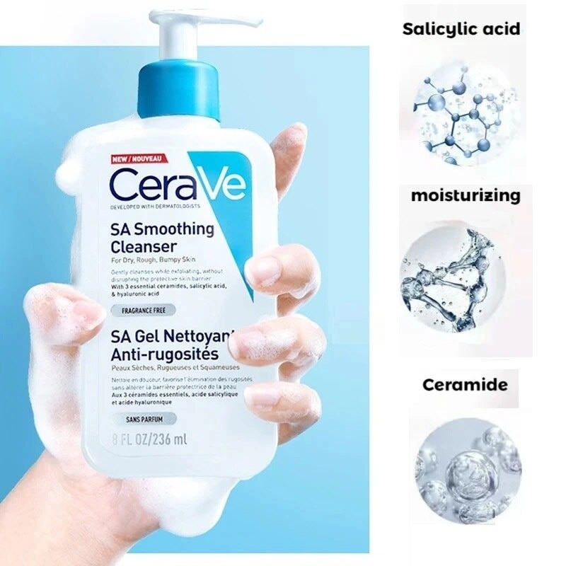 Sữa Rửa Mặt CeraVe SA Smoothing Cleanser Làm Sạch Dịu Nhẹ 236ml