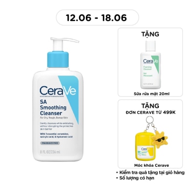 CERAVE - Sữa Rửa Mặt CeraVe SA Smoothing Cleanser Làm Sạch Dịu Nhẹ 236ml