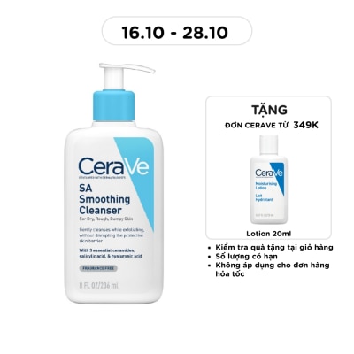 CERAVE Sữa Rửa Mặt CeraVe SA Smoothing Cleanser Làm Sạch Dịu Nhẹ 236ml image