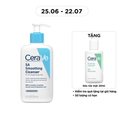 CERAVE - Sữa Rửa Mặt CeraVe SA Smoothing Cleanser Làm Sạch Dịu Nhẹ 236ml