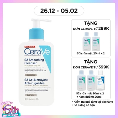 CERAVE Sữa Rửa Mặt CeraVe SA Smoothing Cleanser Làm Sạch Dịu Nhẹ 236ml