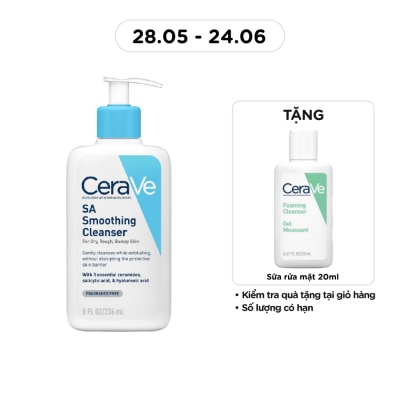 CERAVE - Sữa Rửa Mặt CeraVe SA Smoothing Cleanser Làm Sạch Dịu Nhẹ 236ml