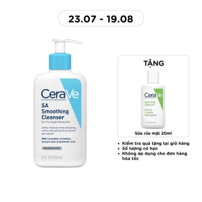 CERAVE - Sữa Rửa Mặt CeraVe SA Smoothing Cleanser Làm Sạch Dịu Nhẹ 236ml image