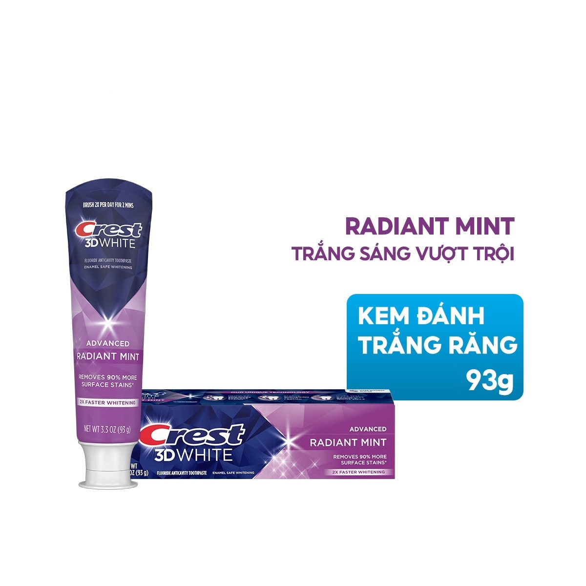 Kem Đánh Răng Crest 3D White Radian Mint 93g