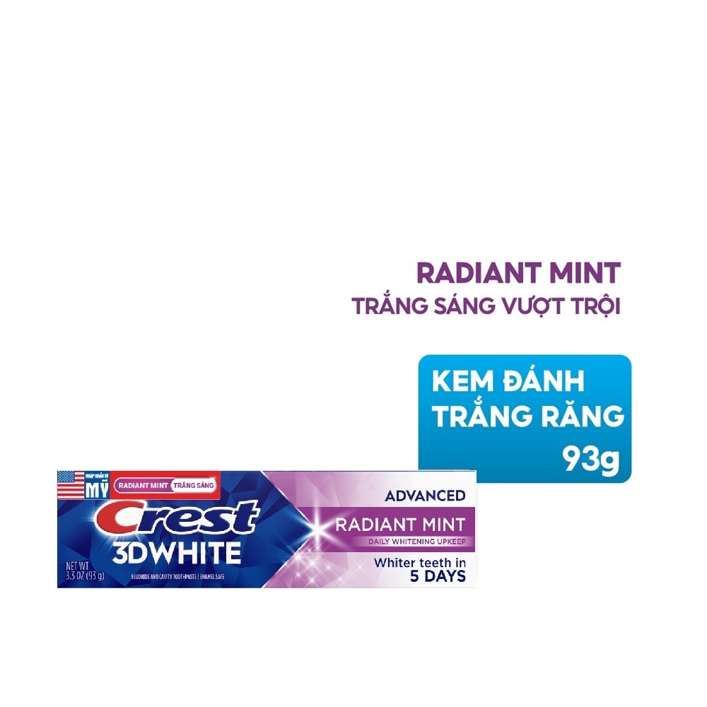 Kem Đánh Răng Crest 3D White Radian Mint 93g