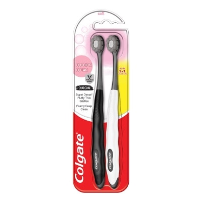 COLGATE Bộ Bàn Chải Đánh Răng Colgate Gentle Cushion Clean Charcoal 2 cây