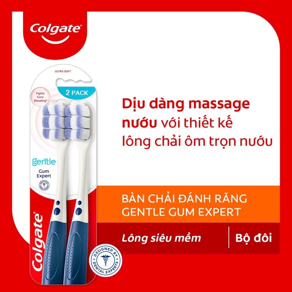 Bộ Bàn Chải Đánh Răng Colgate Gentle Gum Expert 2 cây