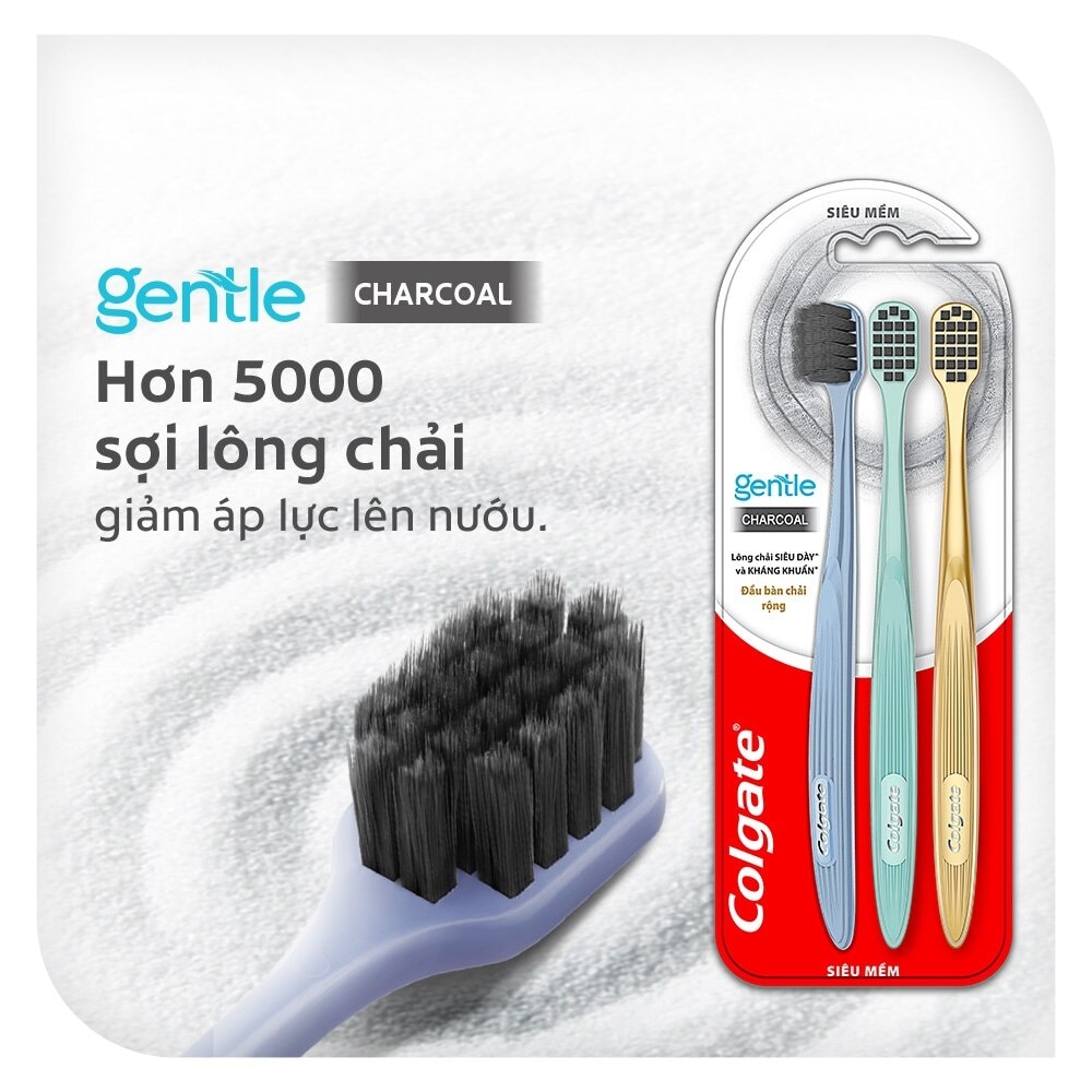 Combo Toothbrush Gentle Charcoal 3pcs