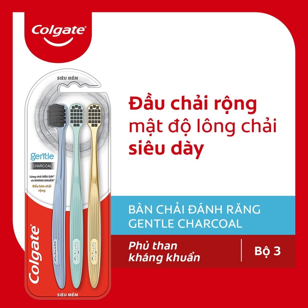 Combo Toothbrush Gentle Charcoal 3pcs