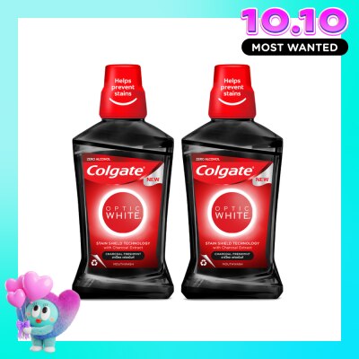 COLGATE Combo Optic White Charcoal Freshmint Mouthwash 500ml x 2bottles image