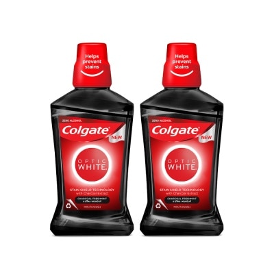 COLGATE Combo Nước Súc Miệng Colgate Optic White Charcoal Freshmint 500ml x 2 chai